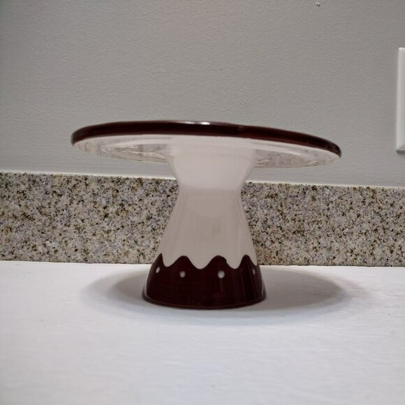 Hand-Painted Ceramic Cake Stand With Festive Design 8" Diameter Mambo Group - Picture 8 of 9
